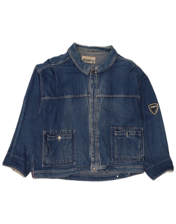 Krizia Herre Oversized Denim Jacket UK 14 Medium Blue