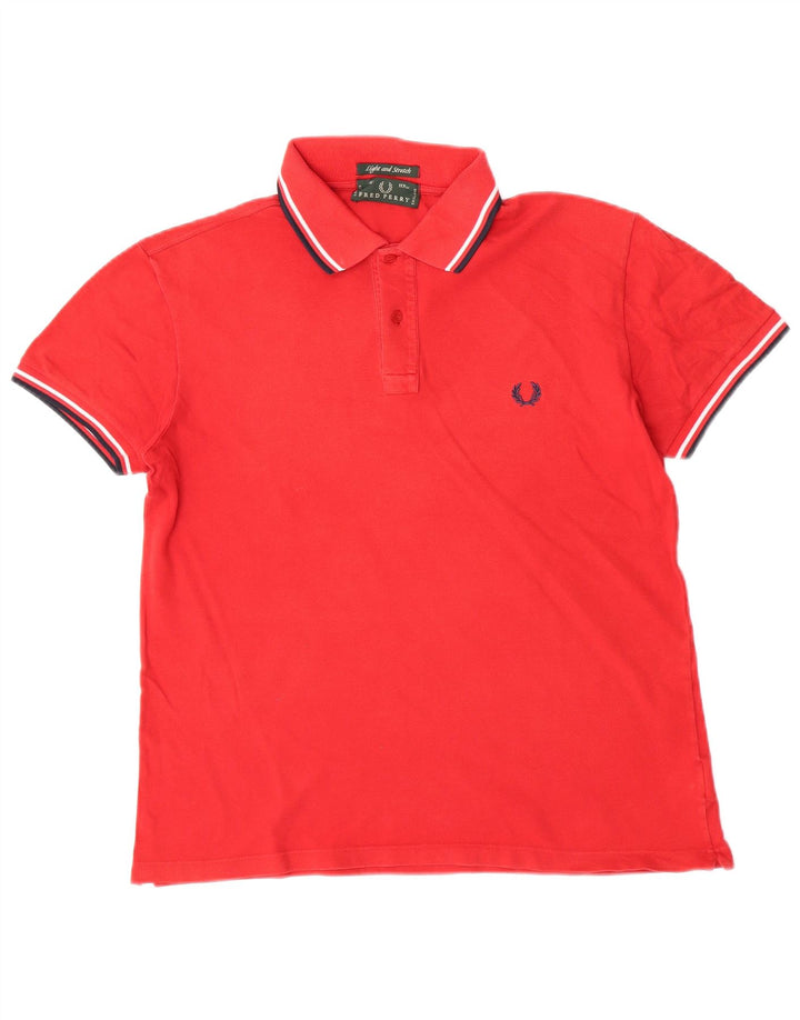 Fred Perry Herre let og stræk poloshirt Medium rød bomuld