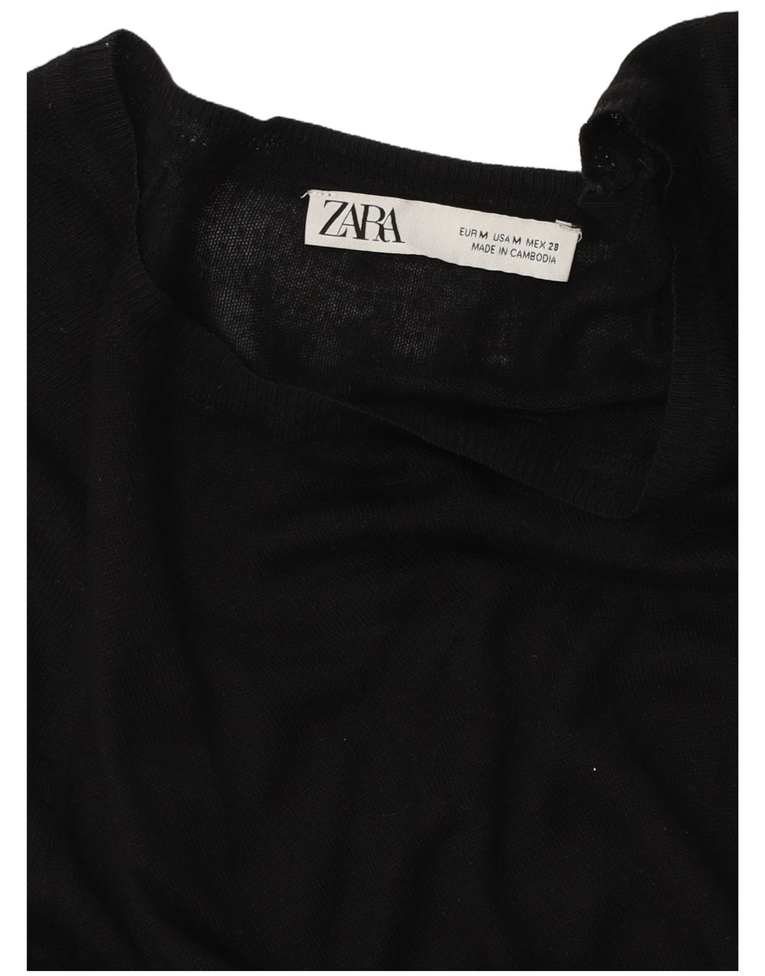 Zara Dame Boat Neck Jumper Sweater UK 14 Medium Black
