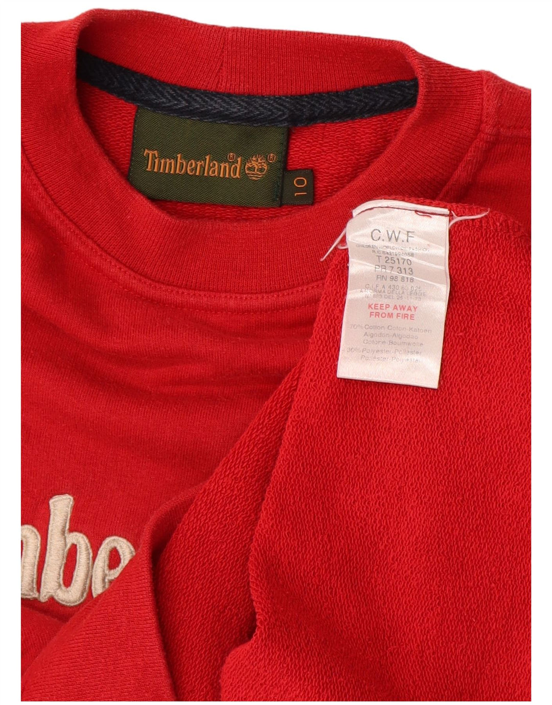 TIMBERLAND Boys Graphic Sweatshirt Jumper 9-10 Years Red Cotton