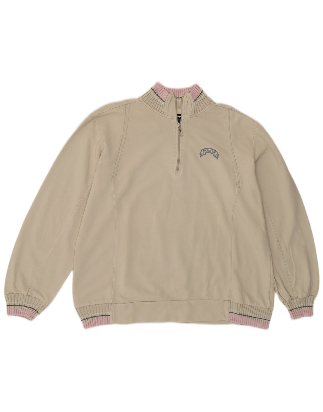 CHAMPION Sweatshirt med lynlås til kvinder UK 18 XL Beige Bomuld