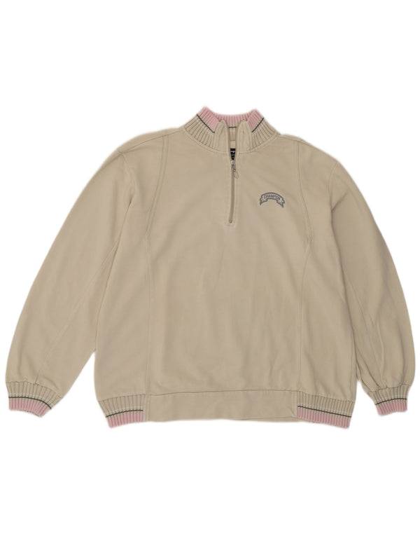 CHAMPION Sweatshirt med lynlås til kvinder UK 18 XL Beige Bomuld