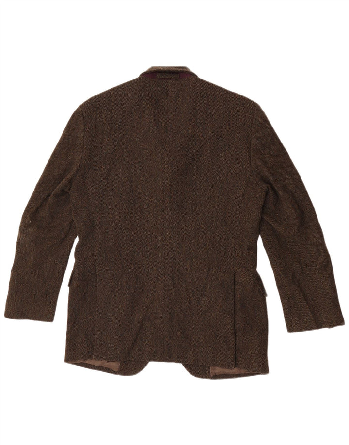 Massimo Dutti Herre 3-knaps blazerjakke EU 48 Medium Khaki Sildeben