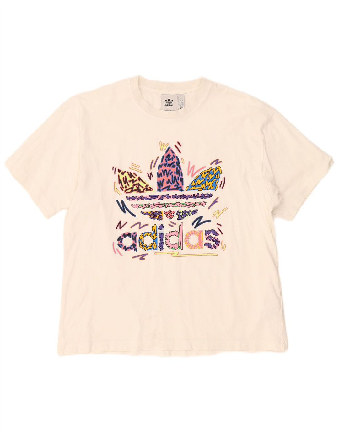 Adidas Grafisk T-shirt top til mænd Medium hvid bomuld