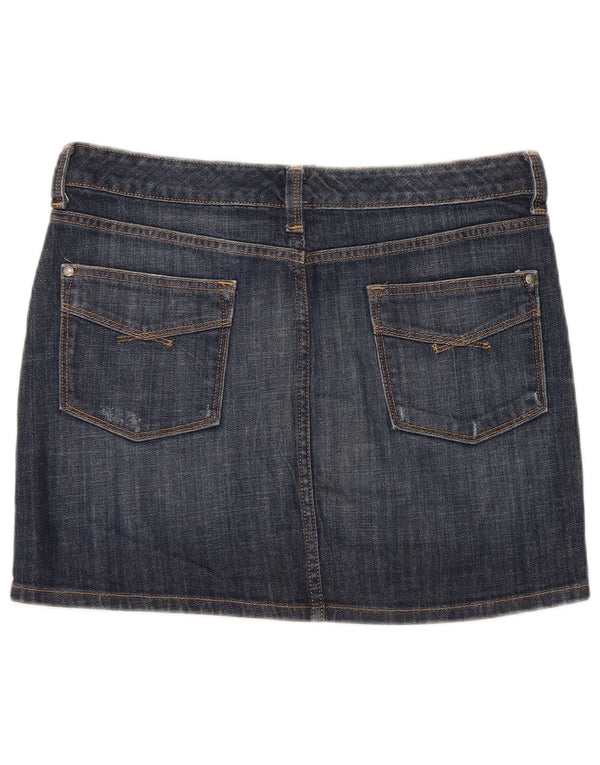 Gap Dame Mini Denim Nederdel UK 12 Medium W32 Navy Blue Bomuld