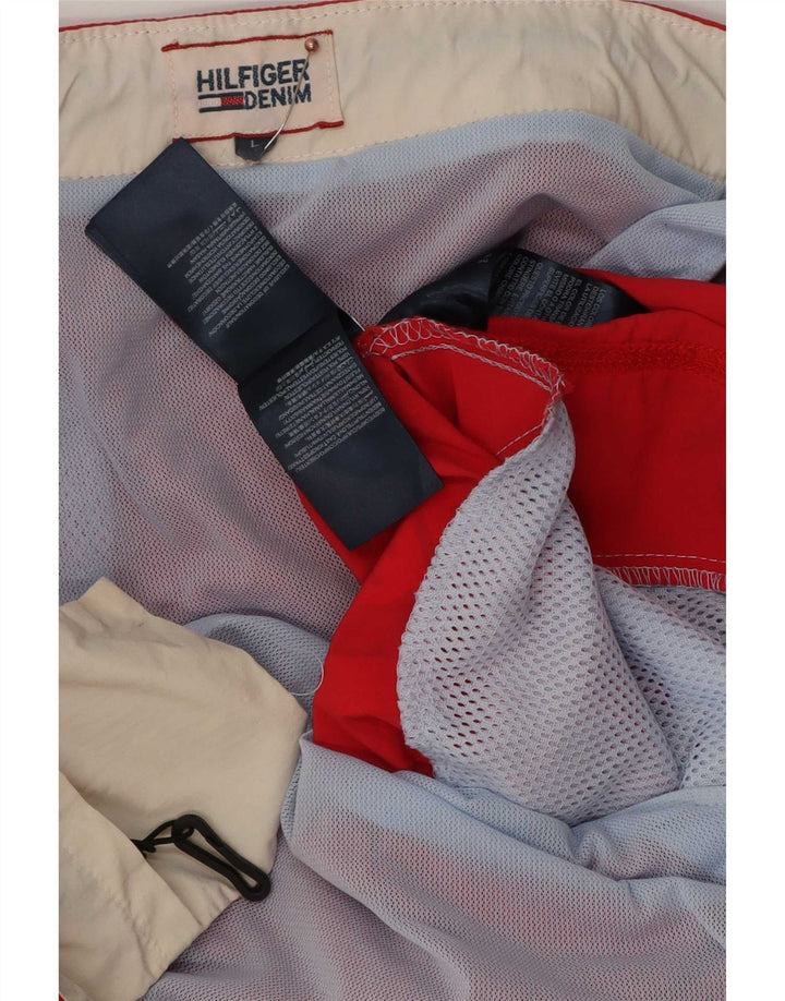Tommy Hilfiger Grafiske badeshorts til mænd, store røde polyester