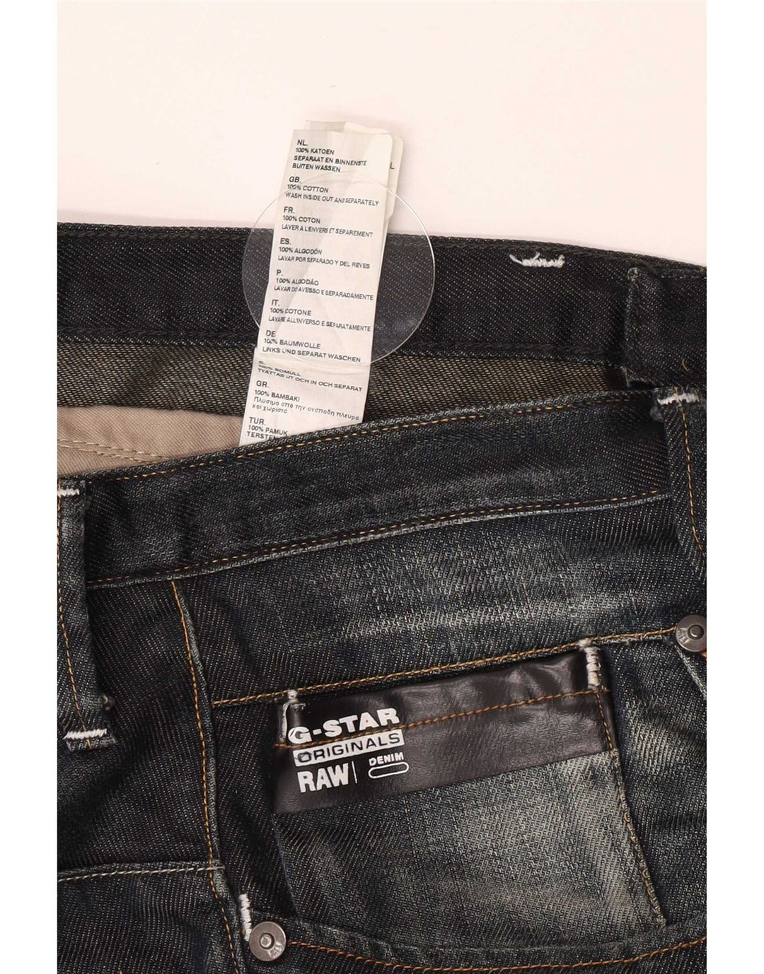 G-Star Straight Jeans til mænd W34 L34 Marineblå Bomuld