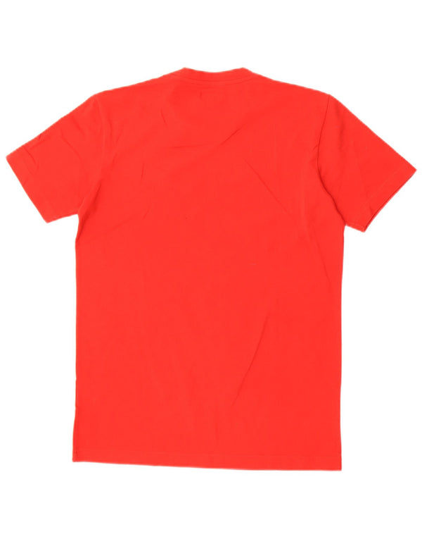 Armani Jeans Dame T-Shirt Top UK 14 Stor Rød Bomuld