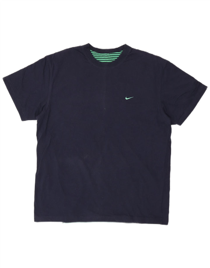 NIKE T-shirt top til mænd, stor marineblå bomuld