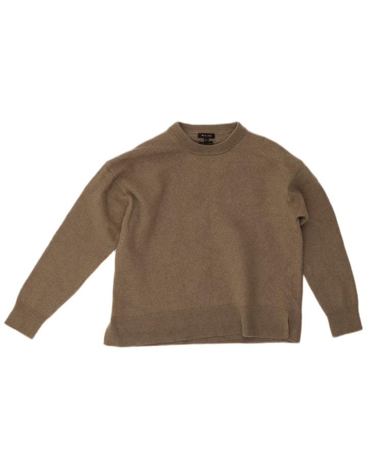 Massimo Dutti Dame Crew Neck Jumper Sweater UK 14 Large Grey Wool