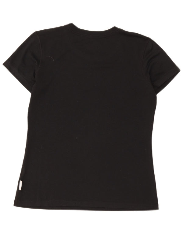 Nike Dame Dri Fit Grafisk T-Shirt Top UK 14 Medium Sort