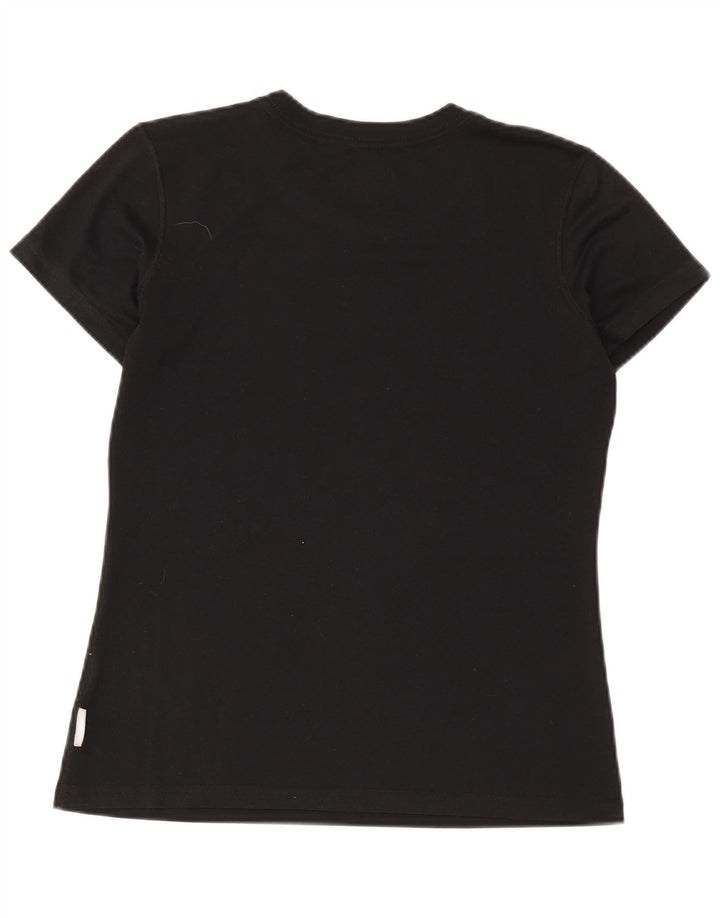 Nike Dame Dri Fit Grafisk T-Shirt Top UK 14 Medium Sort