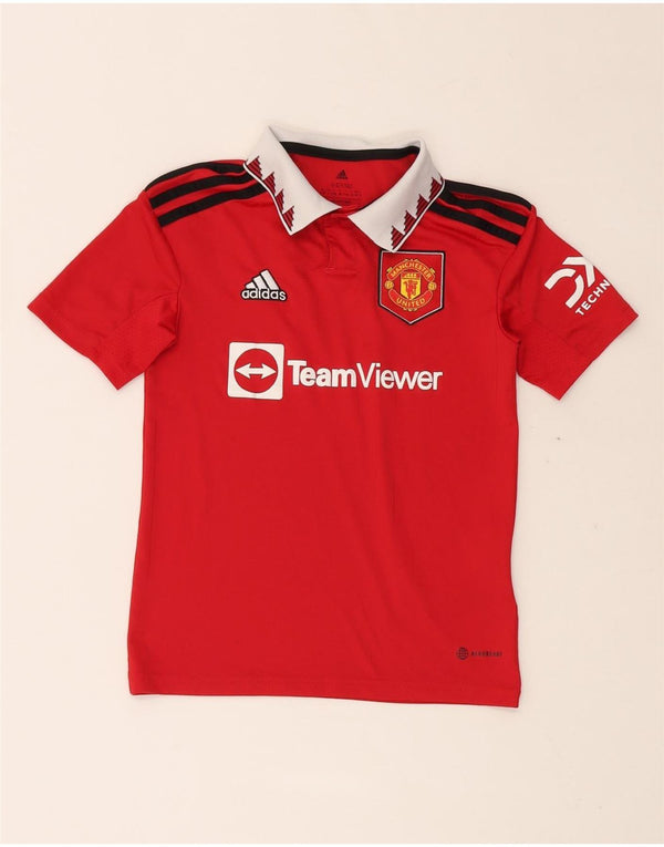 ADIDAS Boys Manchester United grafisk polotrøje 9-10 år rød polyester