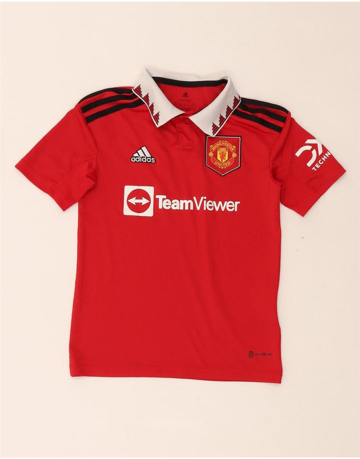 ADIDAS Boys Manchester United grafisk polotrøje 9-10 år rød polyester