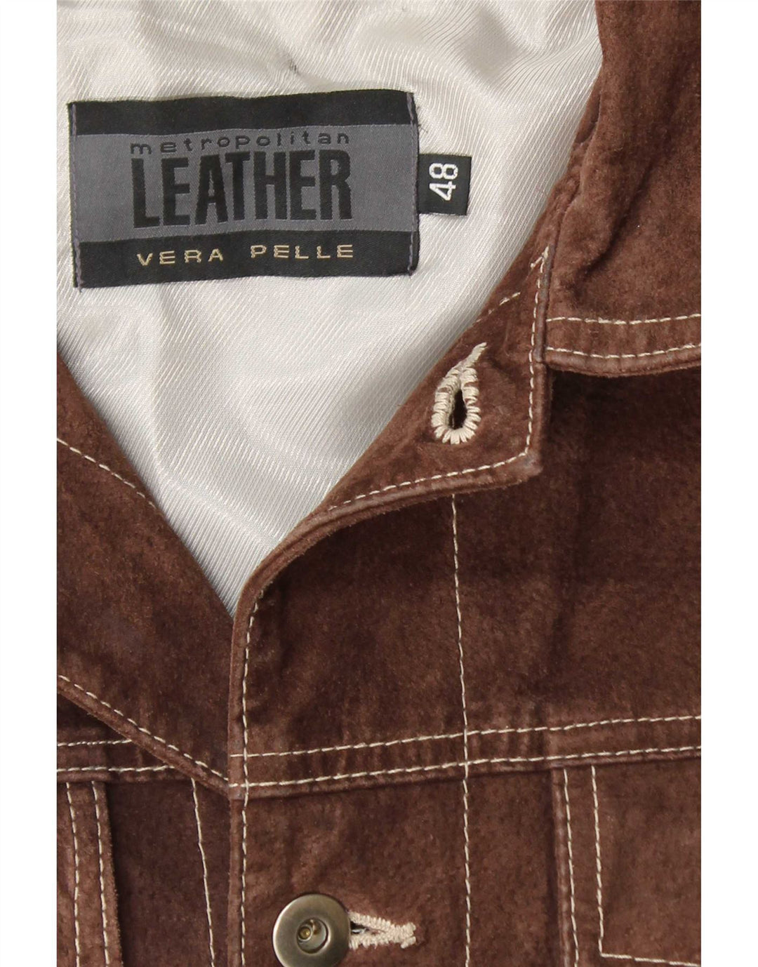 Metropolitan Herre Bomber Ruskindsjakke IT 48 Medium Brun Læder