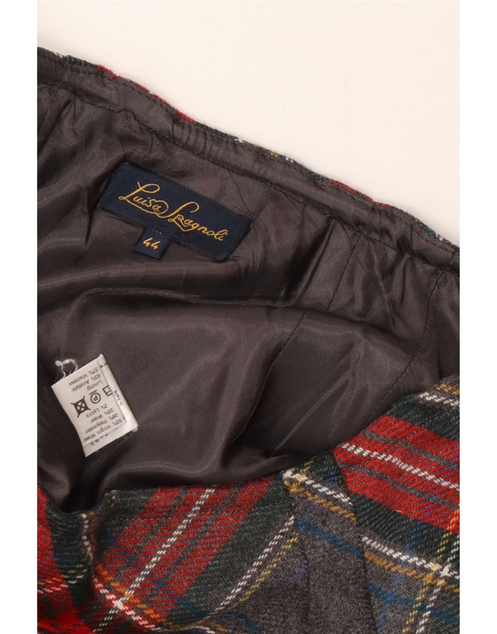 Luisa Spagnoli Trompetnederdel til kvinder IT 44 Medium W28 Grå Plaid