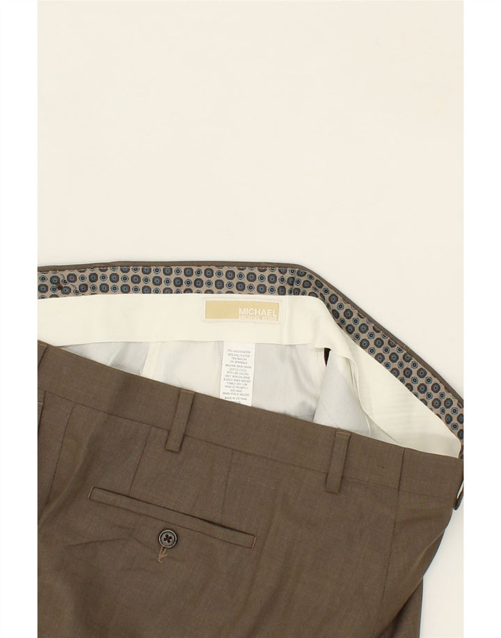 MICHAEL KORS Mens Straight Suit Trousers W40 L32 Beige Polyester Vintage Michael Kors and Second-Hand Michael Kors from Messina Hembry 