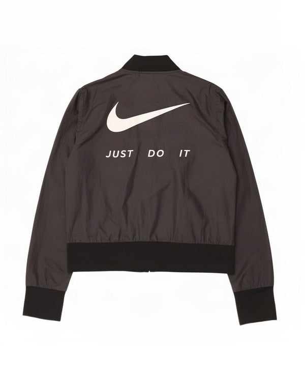 Nike Grafisk træningsdragt topjakke til kvinder UK 14 Medium Sort Polyester