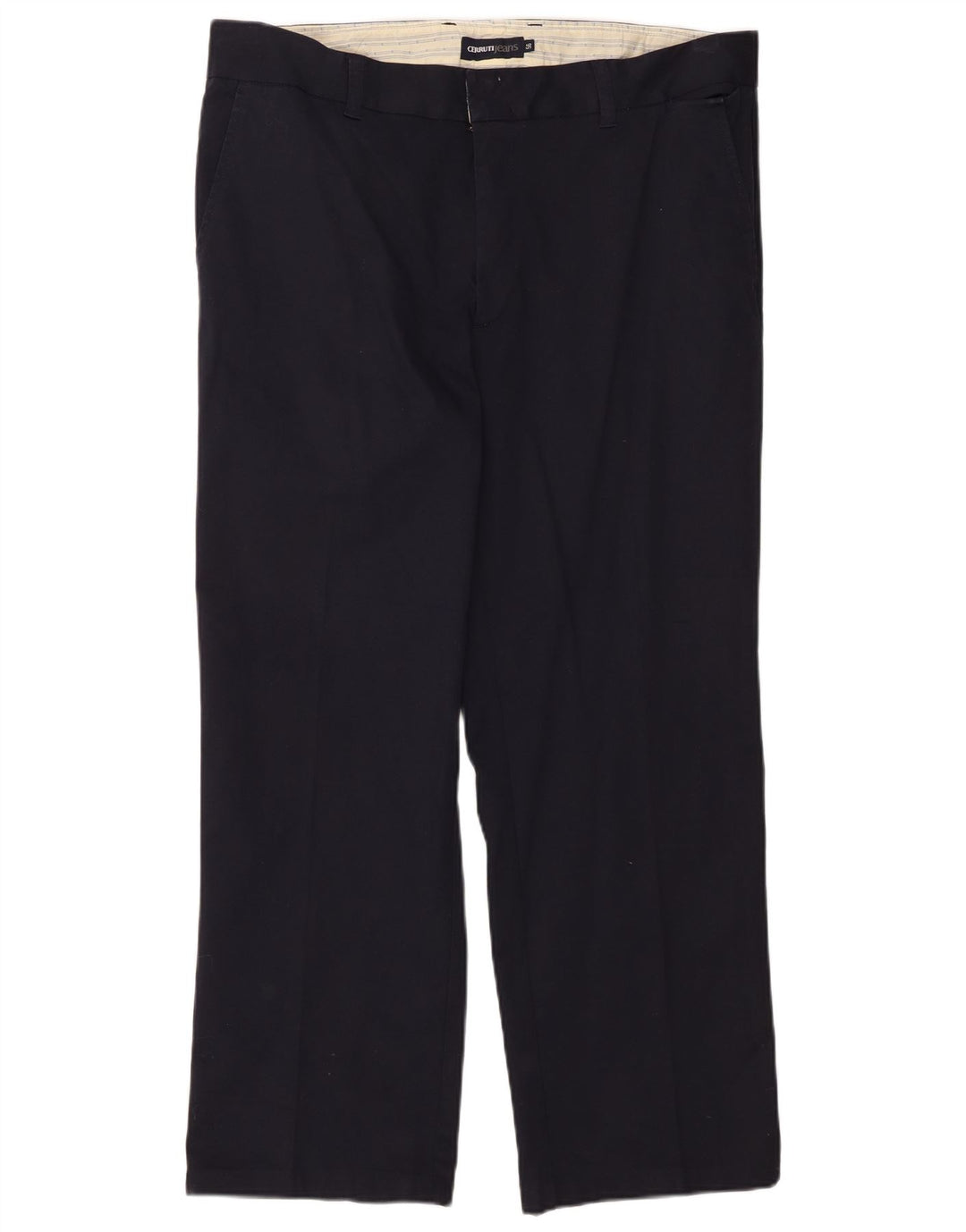 CERRUTI Mens Straight Chino Trousers IT 56 3XL W40 L29 Navy Blue Cotton