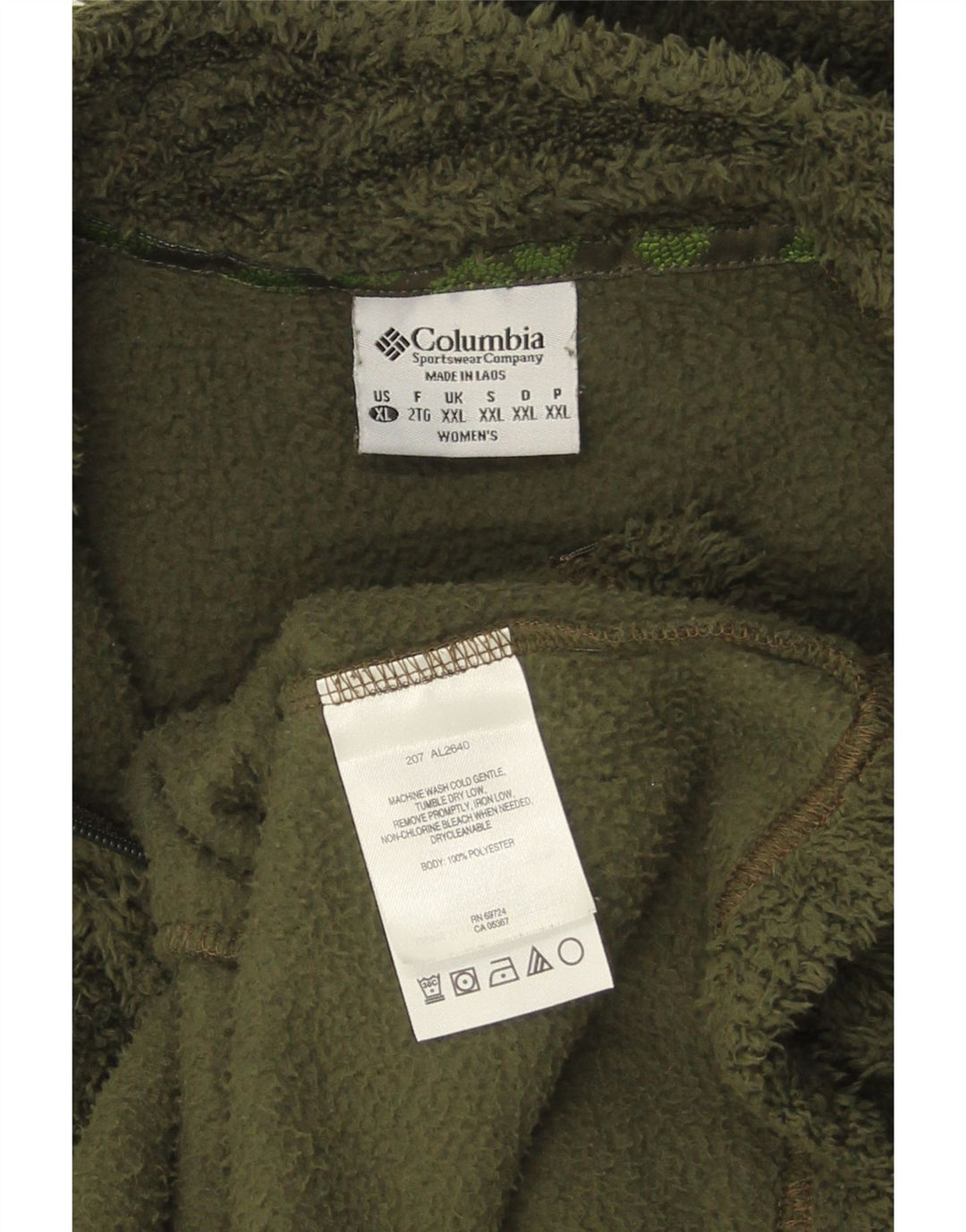 COLUMBIA Fleecejakke til kvinder UK 20 2XL Khaki Polyester