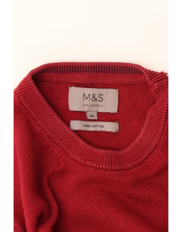 Marks & Spencer Herre sweater med rund hals, medium rød bomuld