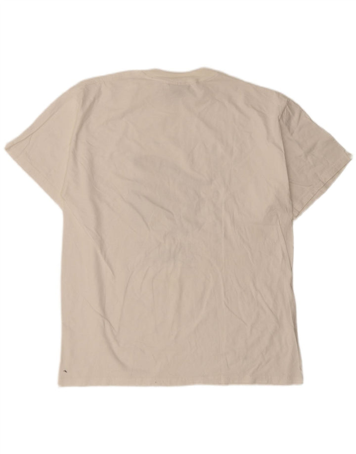 Vintage herre grafisk t-shirt top XL hvid bomuld