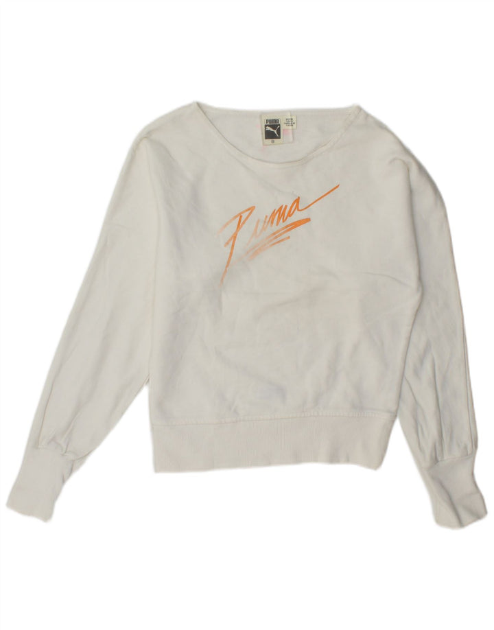 Puma Graphic Sweatshirt Jumper UK 6 XS Hvid