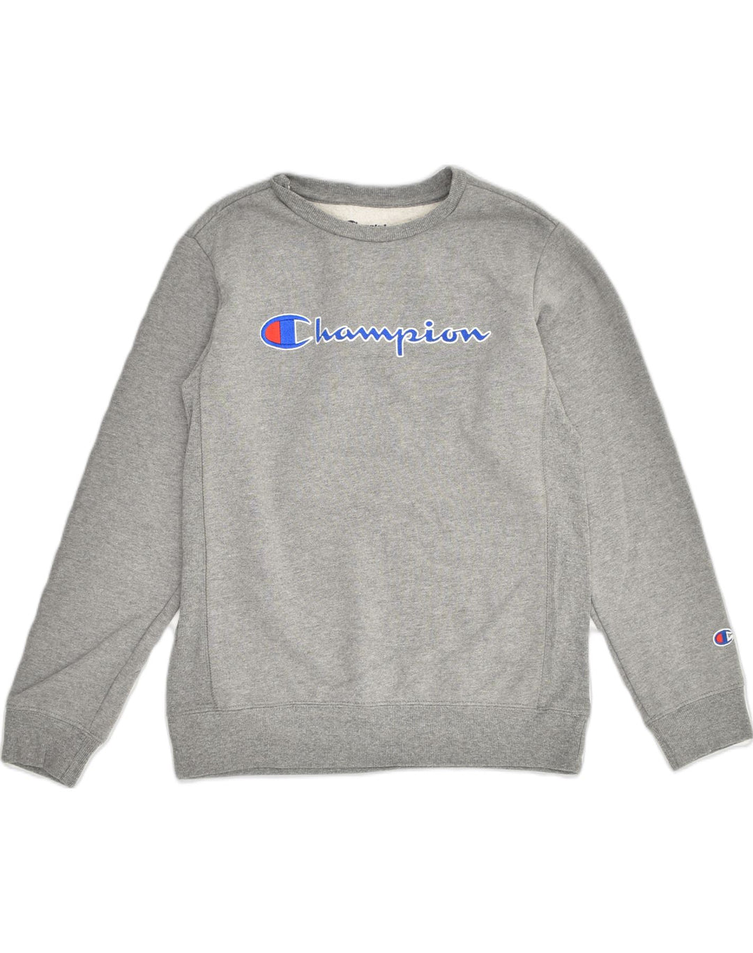 CHAMPION Womens Graphic Sweatshirt Jumper UK 14 Large Grey Cotton | Vintage Champion | Thrift | Second-Hand Champion | Used Clothing | Messina Hembry 