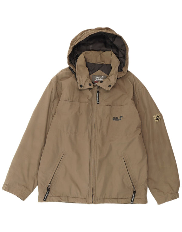 JACK WOLFSKIN Herre Hættevindjakke UK 36 Small Khaki Polyester
