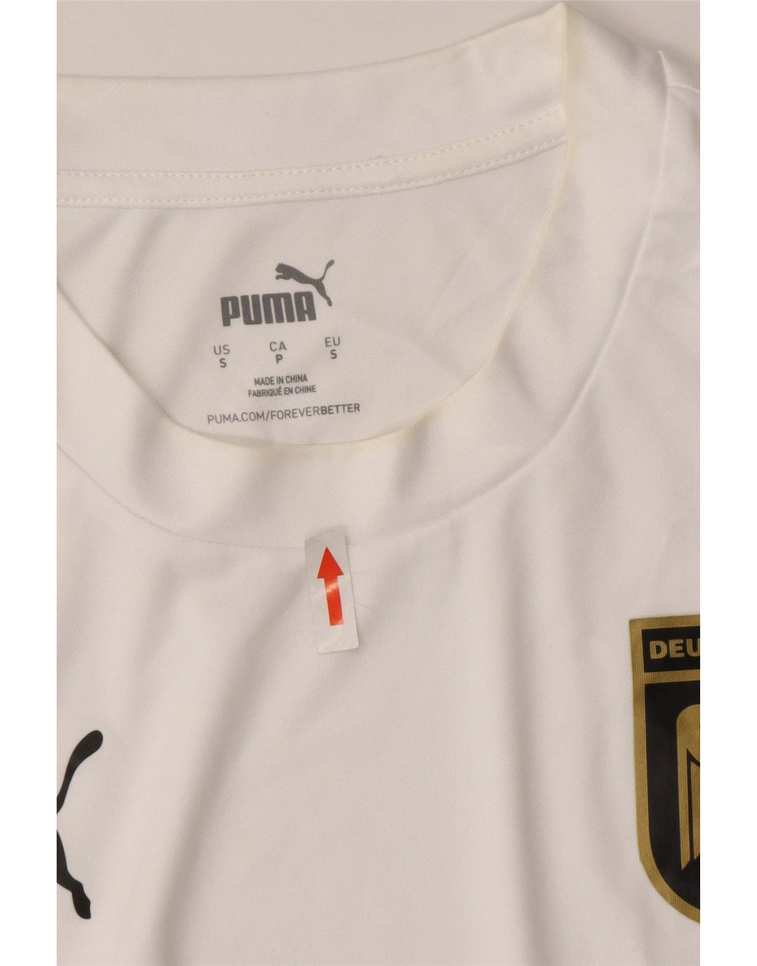 Puma Herre Deutshland Grafisk T-Shirt Top Lille hvid stribet polyester