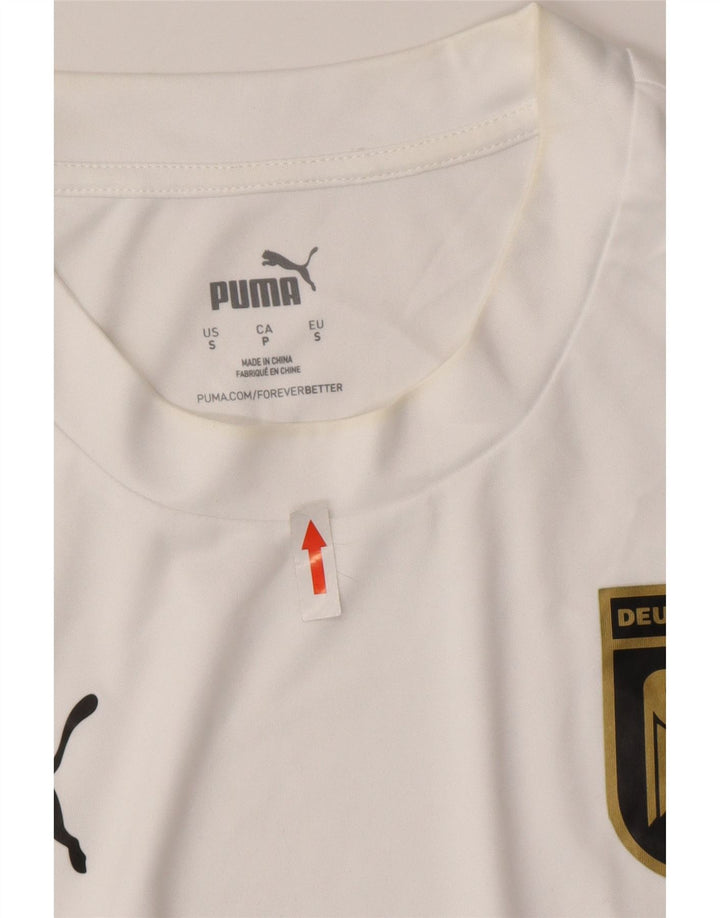 Puma Herre Deutshland Grafisk T-Shirt Top Lille hvid stribet polyester