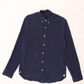J. CREW Mens Shirt Medium Navy Blue Striped Cotton Vintage J. Crew and Second-Hand J. Crew from Messina Hembry 