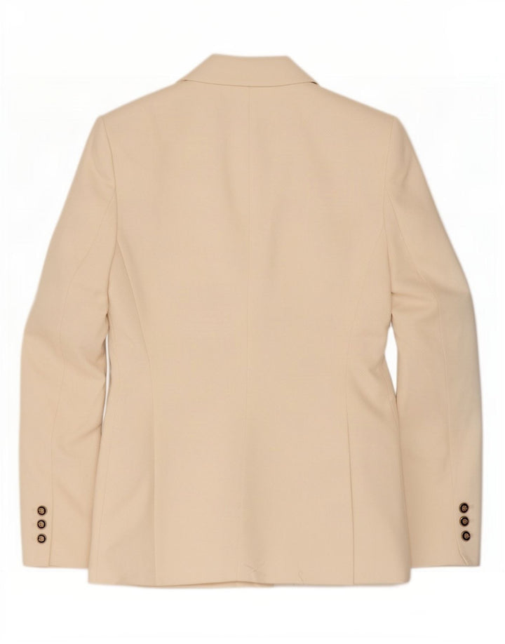 Zara Dame Dobbeltradet Blazer Jacket UK 10 Small Off White Polyester