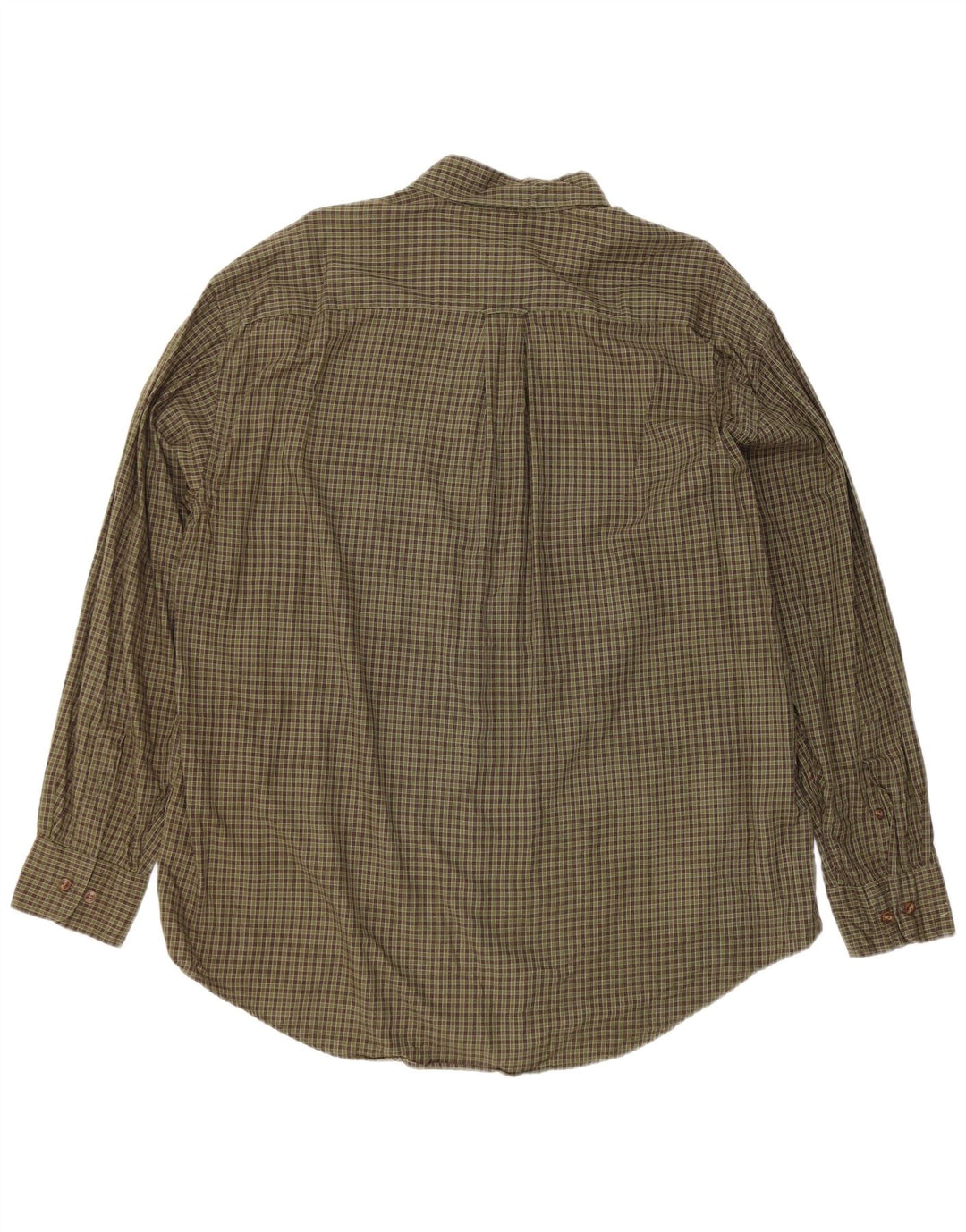 Nautica Herre Flanelskjorte XL Khaki Ternet Bomuld