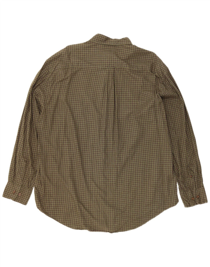 Nautica Herre Flanelskjorte XL Khaki Ternet Bomuld