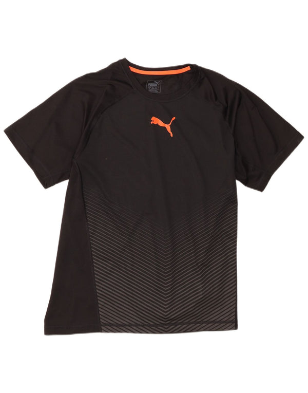 Puma Mens T-Shirt Top Large Black Colourblock Polyester