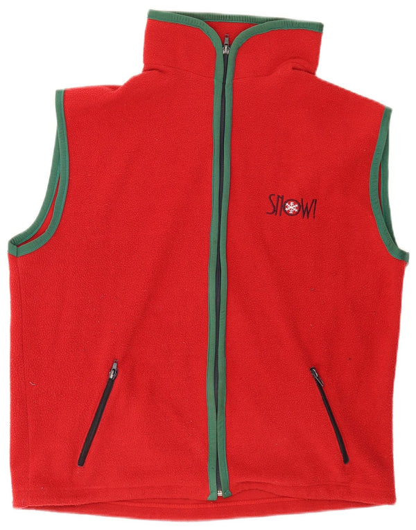 Vintage Herre Fleece Gilet UK 40 Large Red
