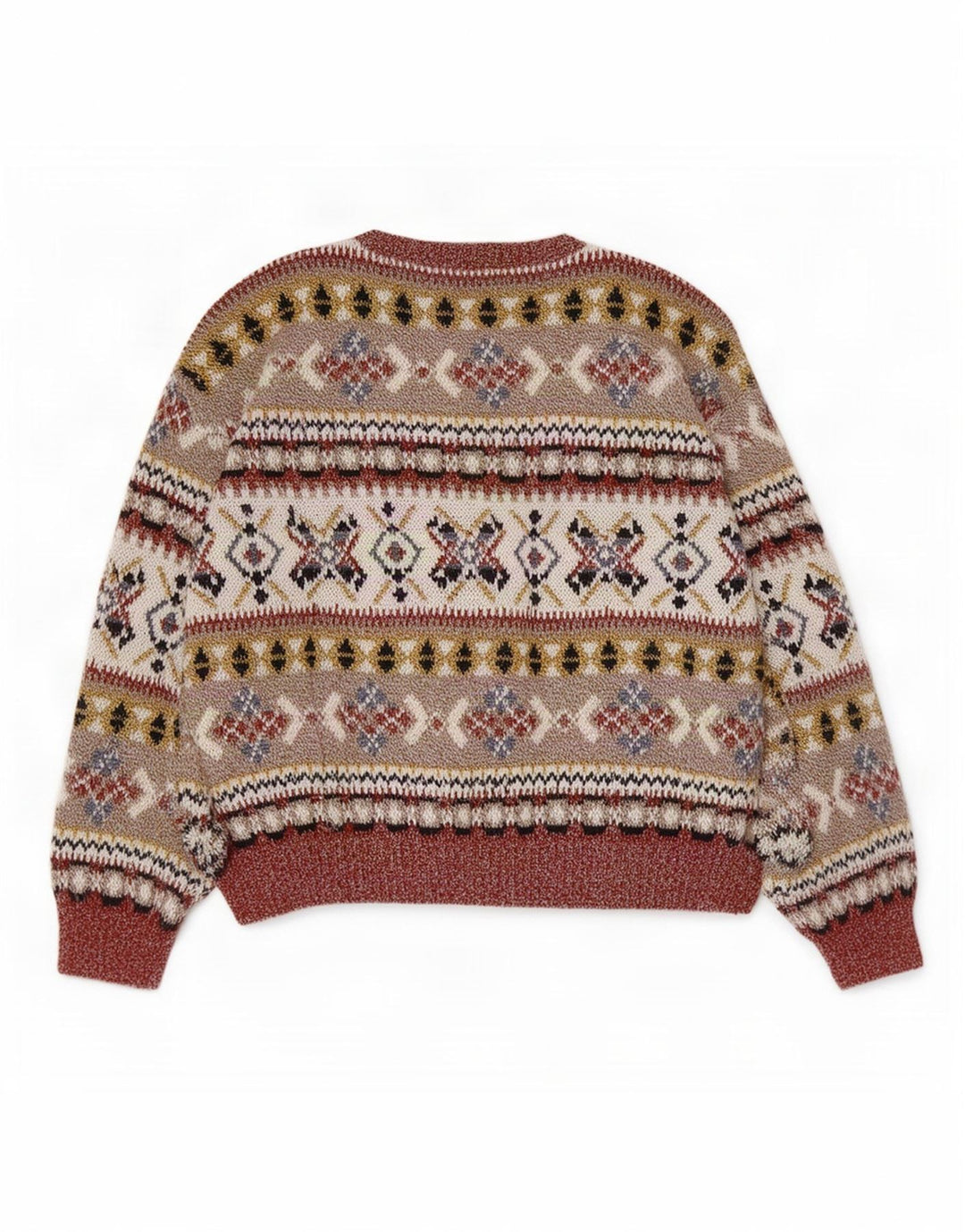 C & A Dame sweater med rund hals DK 14 Medium Flerfarvet Fair Isle
