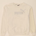 PUMA Womens Graphic Sweatshirt Jumper UK 14 Medium White Cotton Vintage Puma and Second-Hand Puma from Messina Hembry 