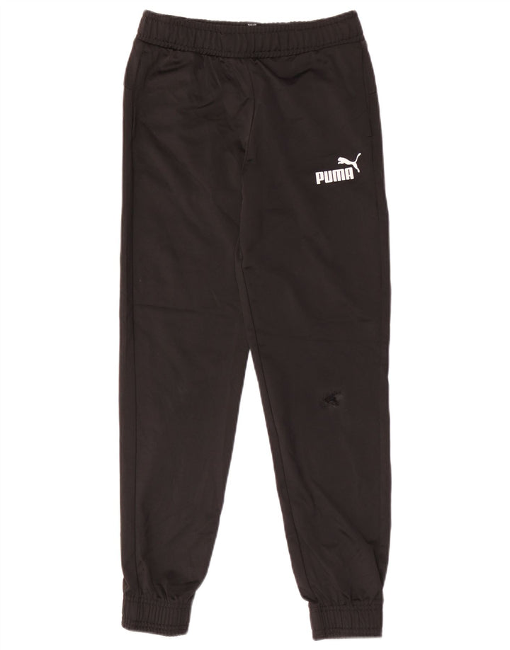Puma Drenge Træningsdragt Bukser Joggers 11-12 År Sort Polyester