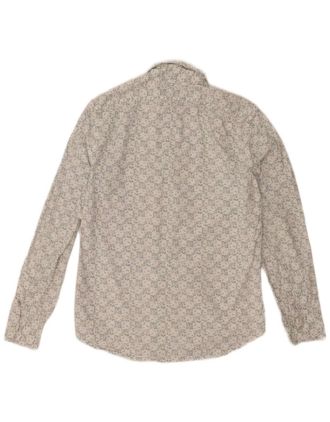 J. Crew Herre Slim Shirt Medium White Floral Bomuld