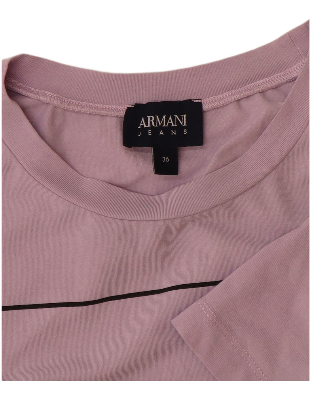 ARMANI JEANS Dame Grafisk T-Shirt Top EU 36 Lille Lilla