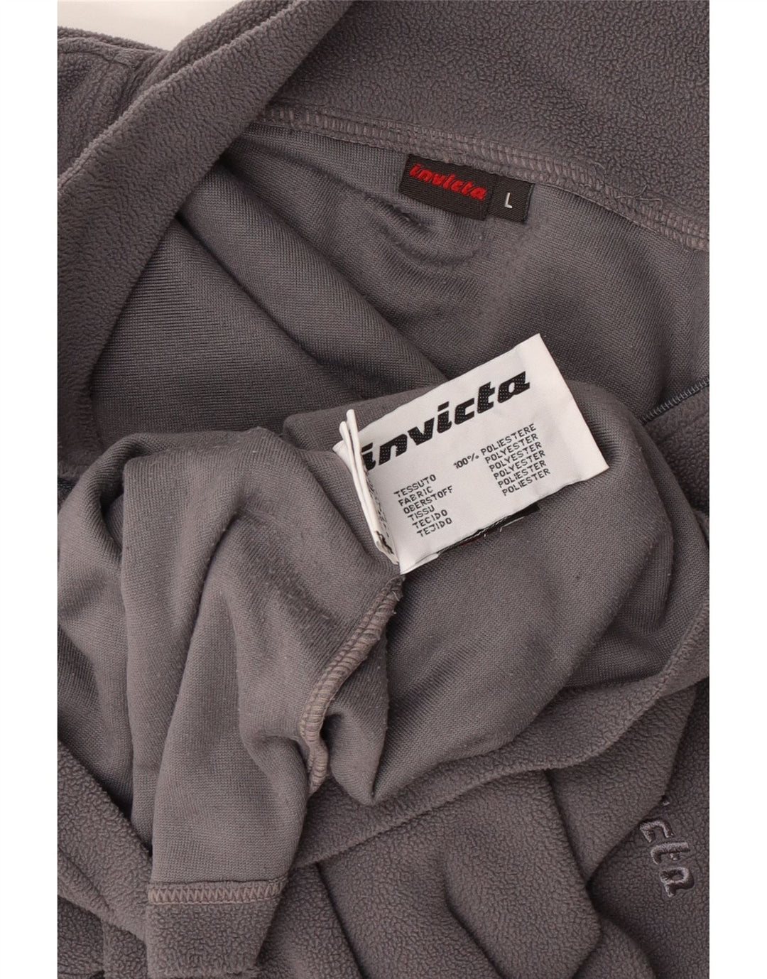 Invicta herre lynlås hals fleece jumper stor grå polyester