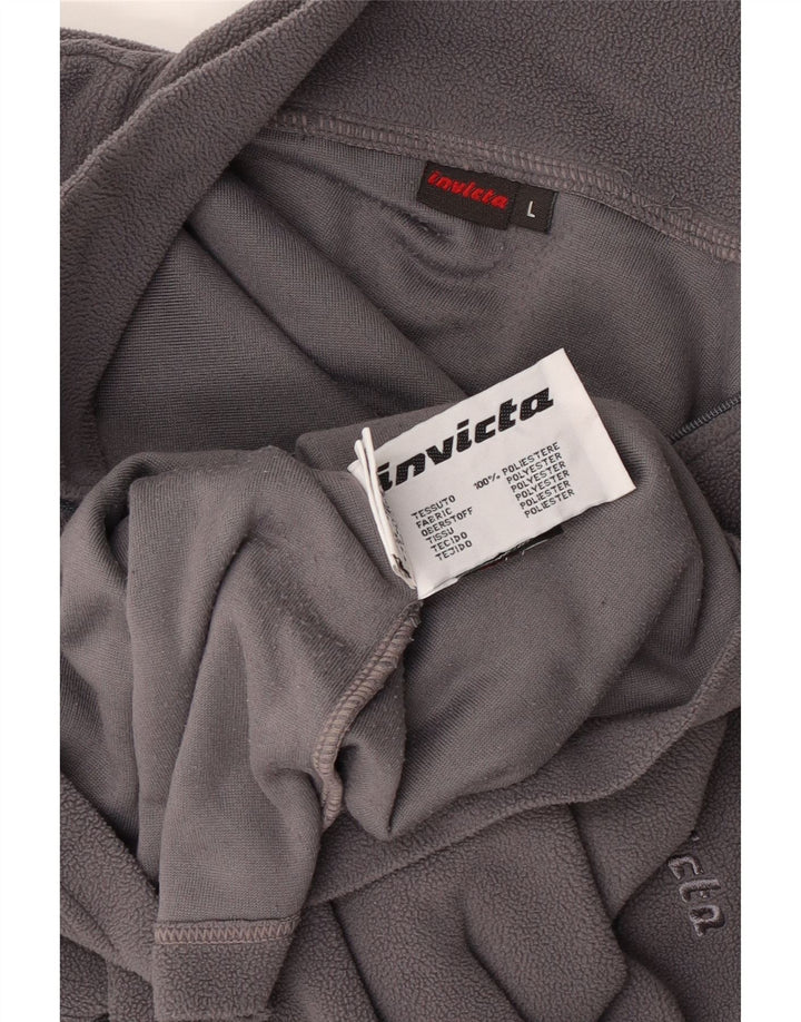 Invicta herre lynlås hals fleece jumper stor grå polyester