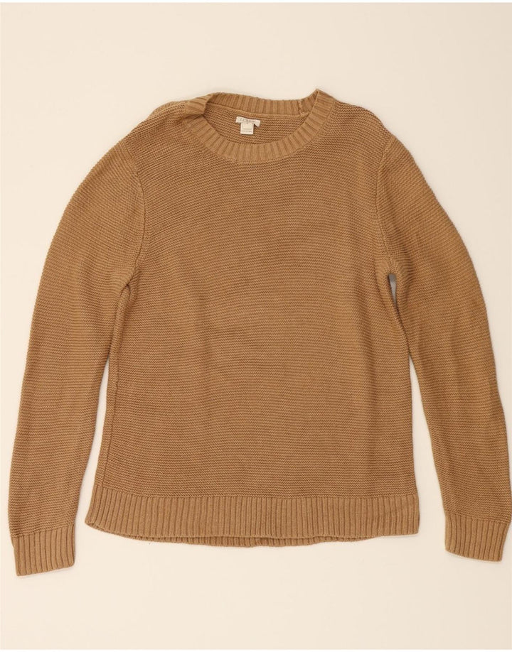 J. CREW Womens Boat Neck Jumper Sweater UK 14 Medium Brown Cotton Vintage J. Crew and Second-Hand J. Crew from Messina Hembry 