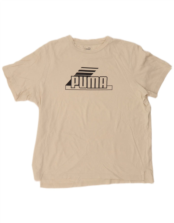 Puma Herre Grafisk T-Shirt Top XL Beige