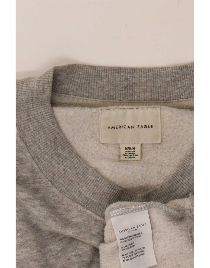 American Eagle Herre grafisk sweatshirt Jumper Medium Grey Colourblock