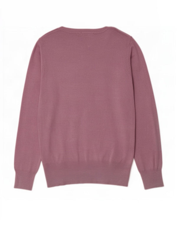 Marks & Spencer Dame V-hals sweater UK 14 Medium Purple Viscose