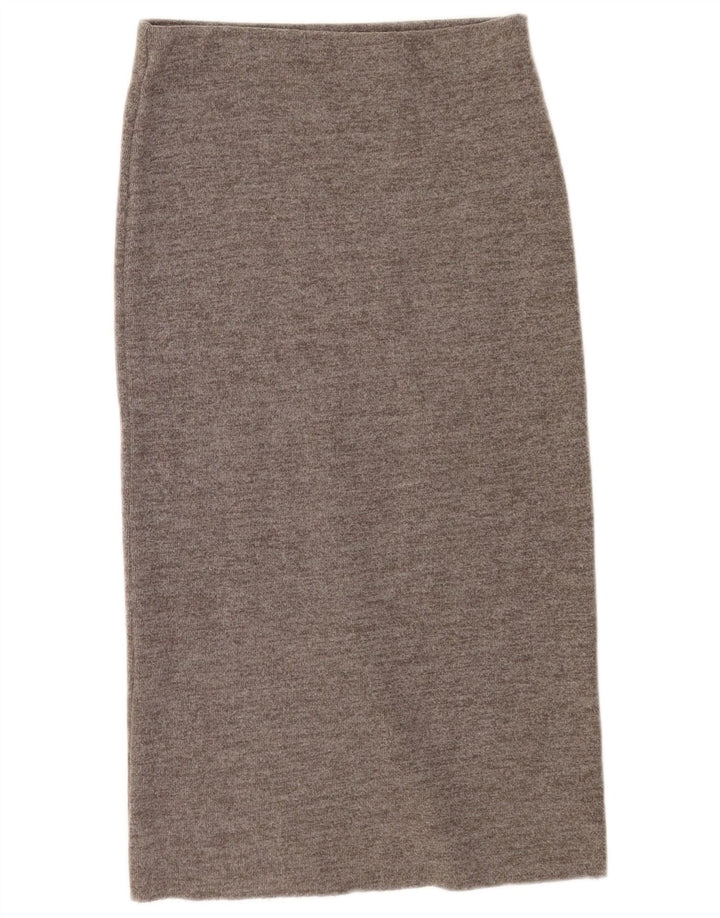 Zara Dame Midi Nederdel Medium W28 Grå Bomuld