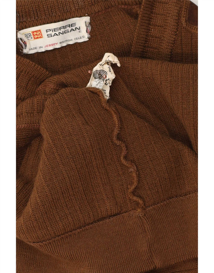 Pierre Sangan Herre cardigan sweater Medium brun uld